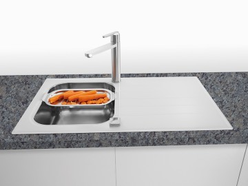 Poza Chiuveta de bucatarie Alveus din sticla GLASSIX 10 ALB