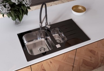 Poza Chiuveta de bucatarie Alveus din sticla GLASSIX 20 NEGRU