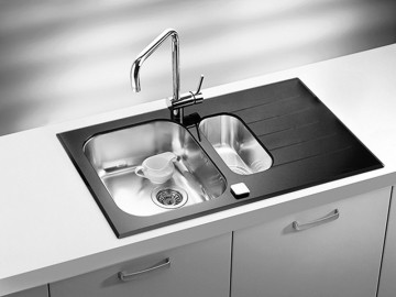 Poza Chiuveta de bucatarie Alveus din sticla GLASSIX 20 NEGRU
