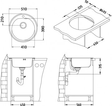 Poza Chiuveta de bucatarie Alveus din inox FORM 30 BRONZE