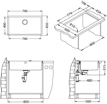 Poza Chiuveta de bucatarie Alveus din inox QUADRIX 60 GOLD