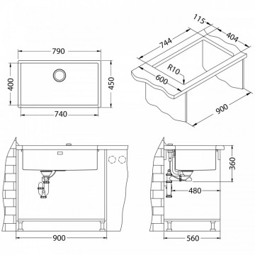 Poza Chiuveta de bucatarie Alveus din inox QUADRIX 60 GOLD