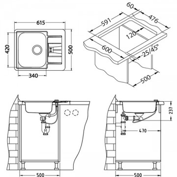 Poza Chiuveta de bucatarie Alveus din inox LINE 60 BRONZE