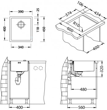 Poza Chiuveta de bucatarie Alveus din inox QUADRIX 20 GOLD