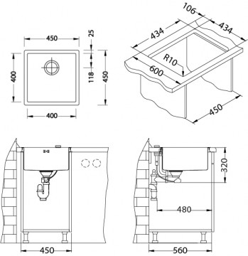 Poza Chiuveta de bucatarie Alveus din inox QUADRIX 30 BRONZE