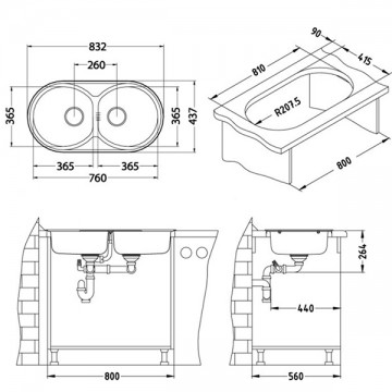 Poza Chiuveta de bucatarie Alveus din inox FORM 50 LEINEN