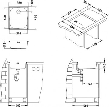 Poza Chiuveta de bucatarie Alveus din inox BASIC 10 SATIN