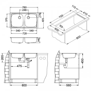 Poza Chiuveta de bucatarie Alveus din inox BASIC 160 LEINEN