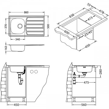 Poza Chiuveta de bucatarie Alveus din inox ZOOM 30 SATIN