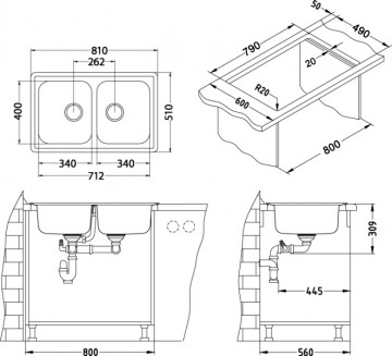 Poza Chiuveta de bucatarie Alveus din inox ELEGANT 40 LEINEN