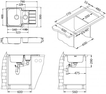 Poza Chiuveta de bucatarie Alveus din inox LINE MAXIM 70 LEINEN