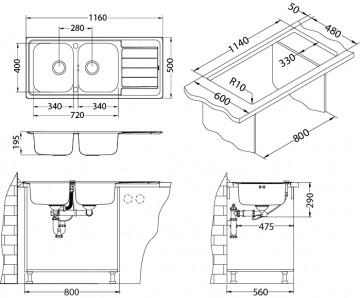 Poza Chiuveta de bucatarie Alveus din inox LINE 100 MAXIM SATIN