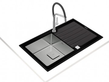 Poza Chiuveta Teka Premium RS15 1B 1D 86, 860x510cm, inox + Sticla neagra
