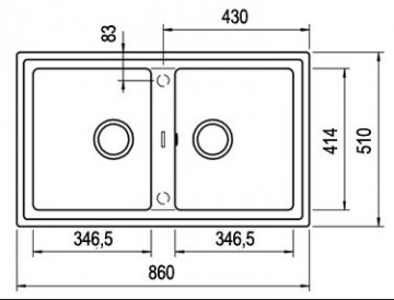 Poza Chiuveta Teka Stone 90B TG 2B cu doua cuve, 860x510mm, Sandbeige
