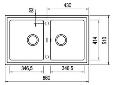 Poza Chiuveta Teka Stone 90B TG 2B cu doua cuve, 860x510mm, Topasbeige