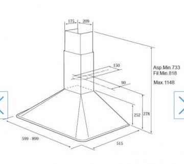Poza Hota decorativa Teka DOS 90.1 90cm, 650mc/h, turbina dubla, Vanilla Rustic