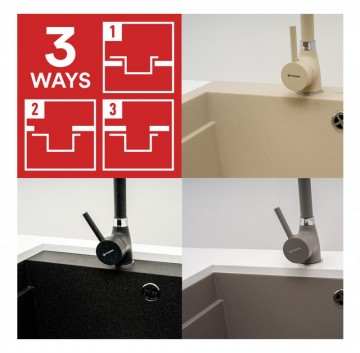 Poza Chiuveta granit Pyramis SIROS 57x51,5 1B Carbon