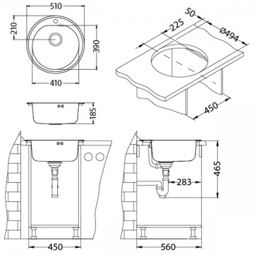 Poza Chiuveta de bucatarie Alveus din inox FORM 30 LEINEN