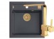 Poza Pachet bucatarie chiuveta si baterie Alveus Formic 20 Negru si Laguna Monarch Bronz+ Sifon Monarch