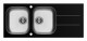 Poza Chiuveta Pyramis CONCERTO 116x50 2B 1D Black Glass & Inox 109501630